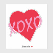 Rood Hart Roze XOXO Valentijnsdag Modern Sticker (Vel)
