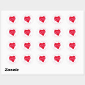 Rood Hart Roze XOXO Valentijnsdag Modern Zwart Ronde Sticker (Vel)