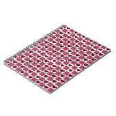 Rood Hart Schachbrett Patroon Notitieboek (Linkerzijde)
