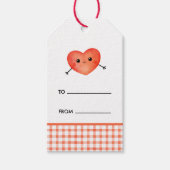 Rood hart schattig klein cadeau label cadeaulabel (Voorkant)