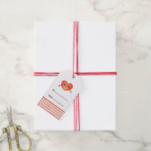 Rood hart schattig klein cadeau label cadeaulabel (Met Touw)