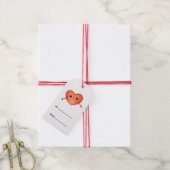 Rood hart schattig klein cadeau label cadeaulabel (Met Touw)
