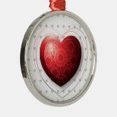 Rood hart, sierlijk metalen ornament (Rechts)