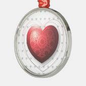 Rood hart, sierlijk metalen ornament (Links)
