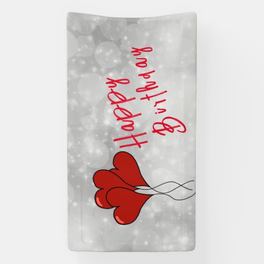 Rood hart spandoek (Verticaal)