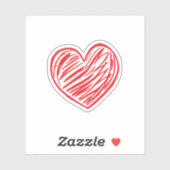 Rood hart sticker (Vel)