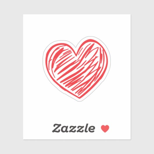 Rood hart sticker (Vel)