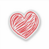 Rood hart sticker (Voorkant)