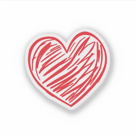 Rood hart sticker (Voorkant)