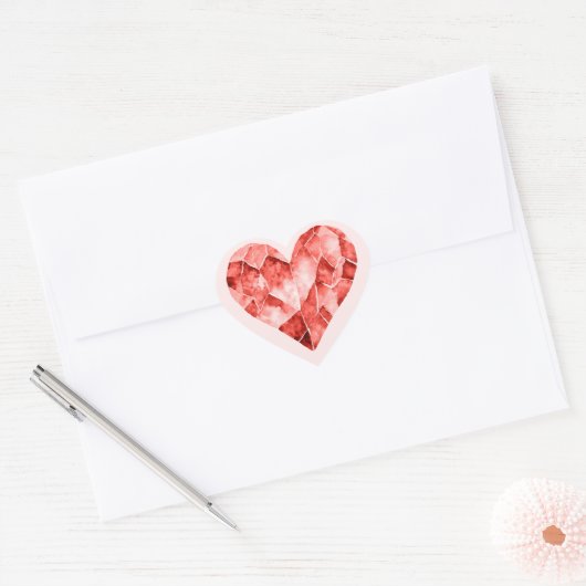 Rood hart sticker (Envelop)