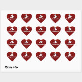 Rood, Hart Sticker, Communie, Duif, Stralen Sticker (Vel)