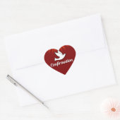 Rood, Hart Sticker, Communie, Duif, Stralen Sticker (Envelop)