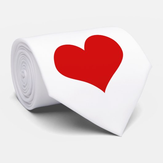 Rood hart Stropdas (Opgerold)