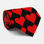 Rood hart Stropdas (Opgerold)