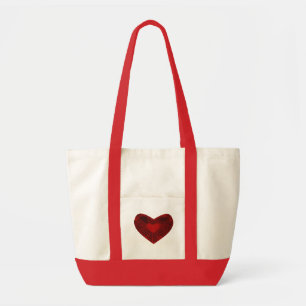 rood hart tote bag