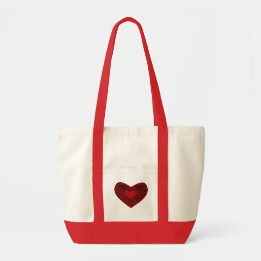 rood hart tote bag (Voorkant)