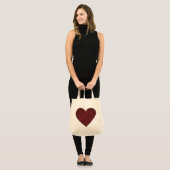  rood hart tote bag (Voorkant (model))