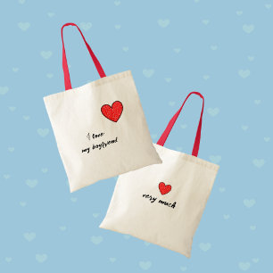 Rood hart tote bag