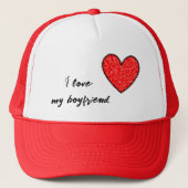 Rood hart trucker pet (Voorkant)