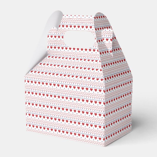 Rood hart valentijn liefdespatroon bedankdoosjes (Voorkant Zijde)