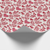 Rood hart Valentijn omwikkelingspatroon papier (Hoek)