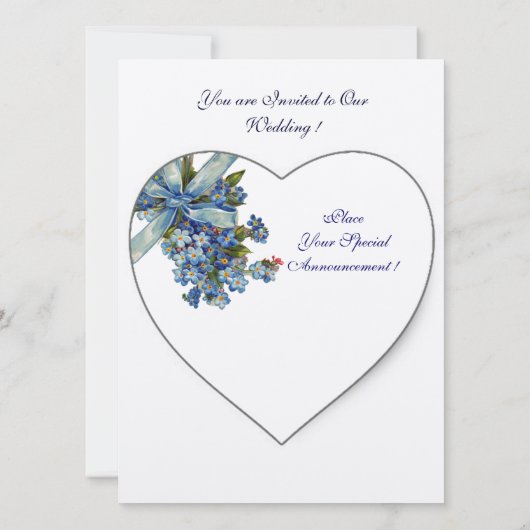 ROOD HART & VERGEET MIJ NIET MONOGRAM Blauw Wit Kaart (Achterkant)