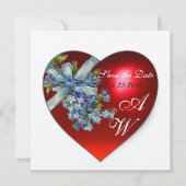 ROOD HART & VERGEET MIJ NIET MONOGRAM White Champa Kaart (Voorkant)