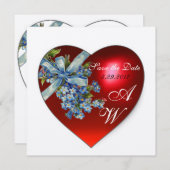 ROOD HART & VERGEET MIJ NIET MONOGRAM White Champa Kaart (Voorkant / Achterkant)