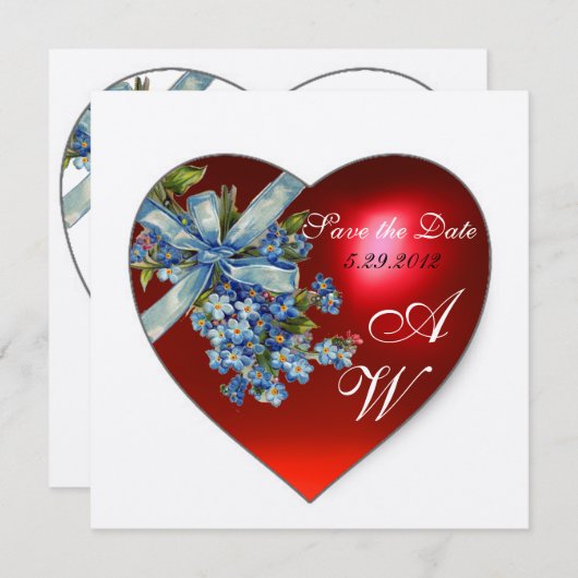 ROOD HART & VERGEET MIJ NIET MONOGRAM White Champa Kaart (Voorkant / Achterkant)