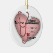 Rood Hart Verpleegkundig Anesthesist Keramisch Ornament (Rechts)