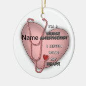 Rood Hart Verpleegkundig Anesthesist Keramisch Ornament (Links)