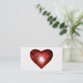 Rood hart visitekaartje wit (Staand voorkant)
