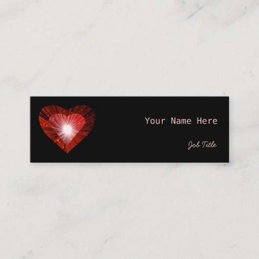 Rood hart visitekaartje zijkant zwarte skinny (Voorkant)
