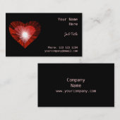 Rood hart visitekaartje zwart (Voorkant / Achterkant)