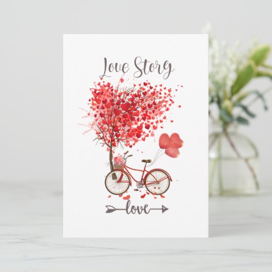 rood hart voor mijn valentijn bedankkaart (Staand voorkant)