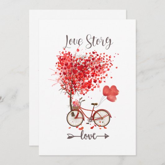 rood hart voor mijn valentijn bedankkaart (Voorkant / Achterkant)