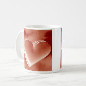 Rood hart voor romantische koppels 3D Waterverf Mo Koffiemok (Voorkant links)