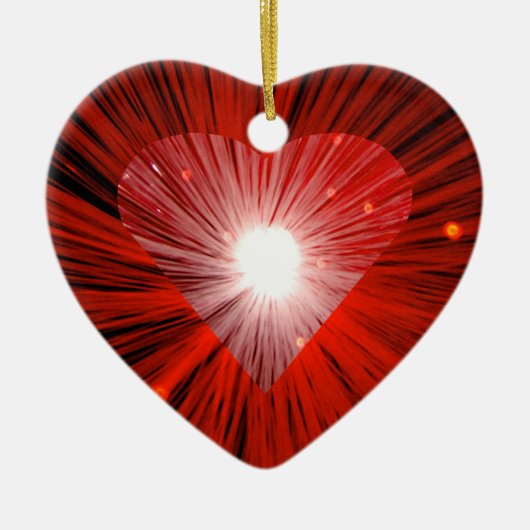 Rood hart voor sierdoeleinden keramisch ornament (Voorkant)