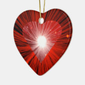 Rood hart voor sierdoeleinden keramisch ornament (Links)