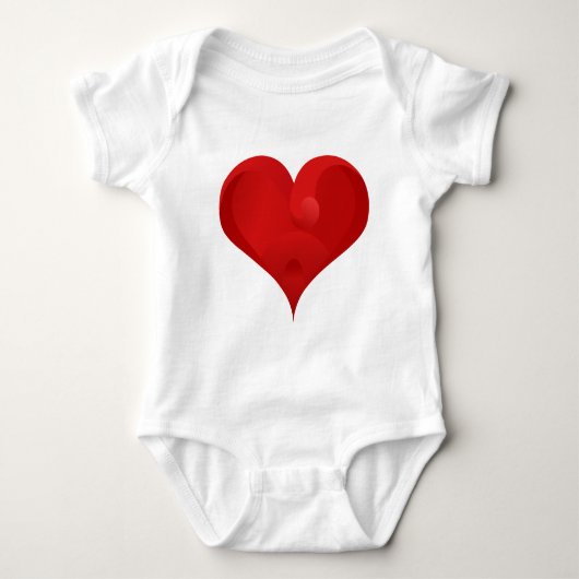 Rood hart voor Valentijnsdag Romper (Voorkant)