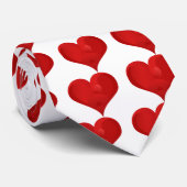 Rood hart voor Valentijnsdag Stropdas (Opgerold)