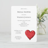 Rood hart Vrijgezellenfeest Kaart (Staand voorkant)