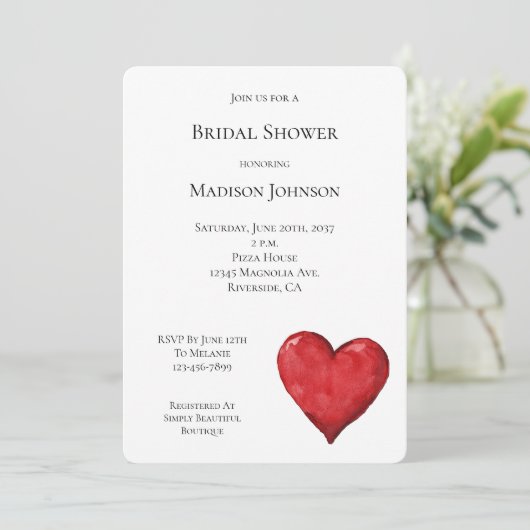 Rood hart Vrijgezellenfeest Kaart (Staand voorkant)