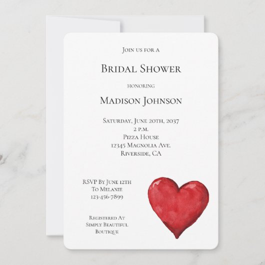 Rood hart Vrijgezellenfeest Kaart (Voorkant)