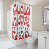 rood hart  wit schoengordijn douchegordijn (In situ)