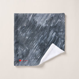 Rood hart wit zwart, minimale metaalschotel C Washandje