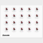 Rood Hart Zwart Swirls Sticker (Vel)