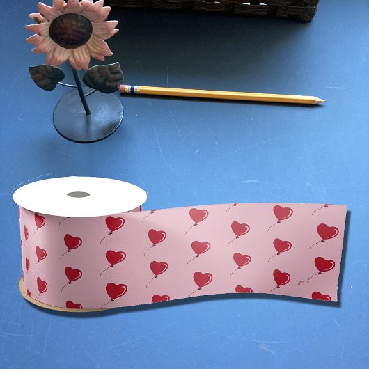 Rood hartballon Patroonroze lint