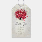 Rood hartblad onder de Labels met sterretjes Cadeaulabel (Achterkant)