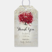 Rood hartblad onder de sterren cadeaulabel (Achterkant)